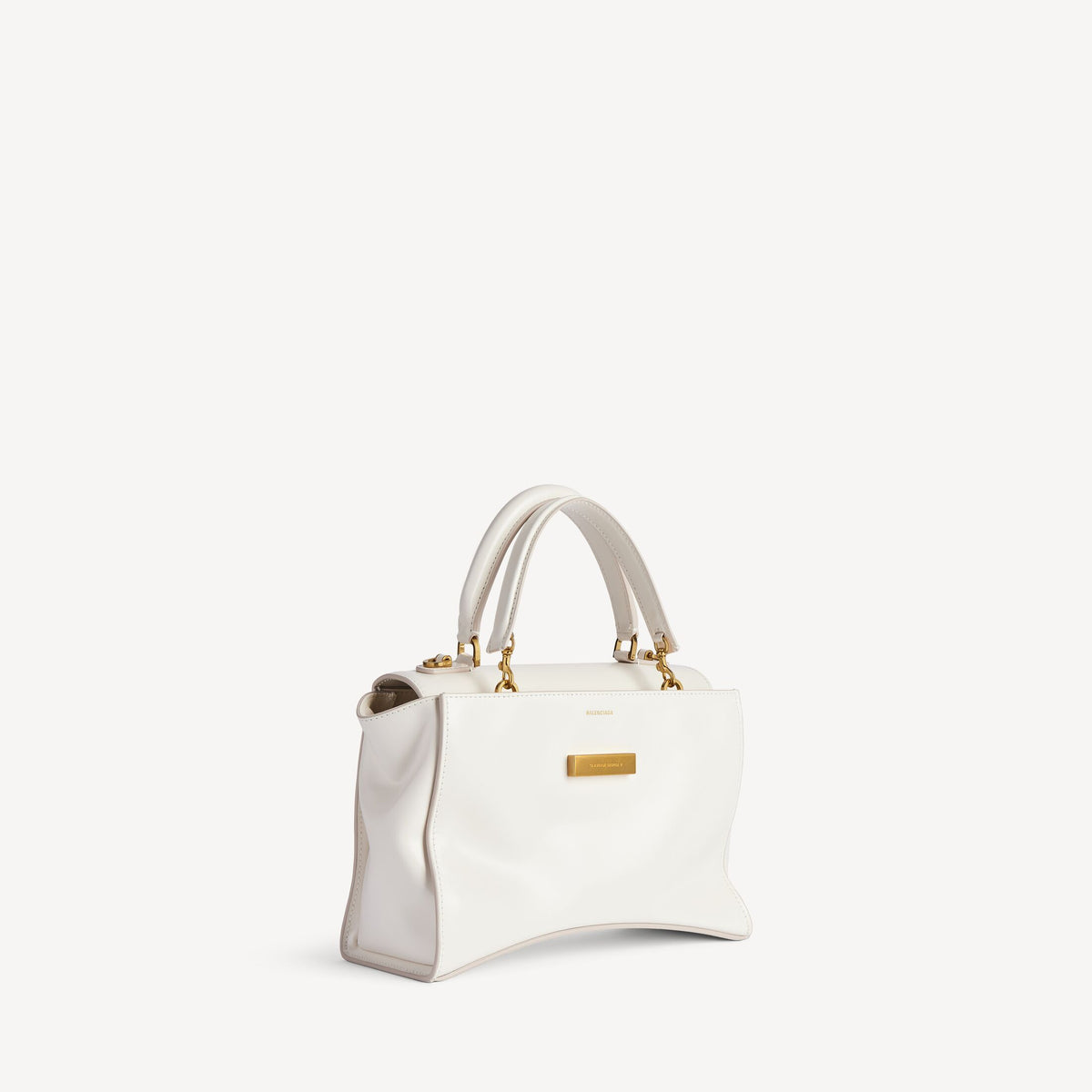 Women's Hourglass Avenue Top Handle Bag Small in White Snow RUNWAY DELUXE
