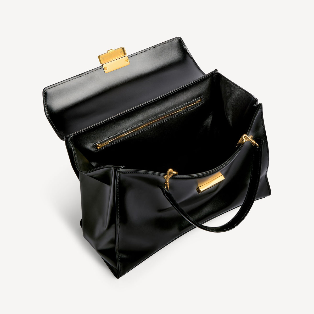 Women's Hourglass Avenue Top Handle Bag Medium in Black RUNWAY DELUXE