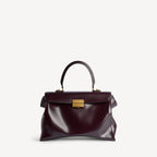 Women's Hourglass Avenue Top Handle Bag Medium in Raisin RUNWAY DELUXE