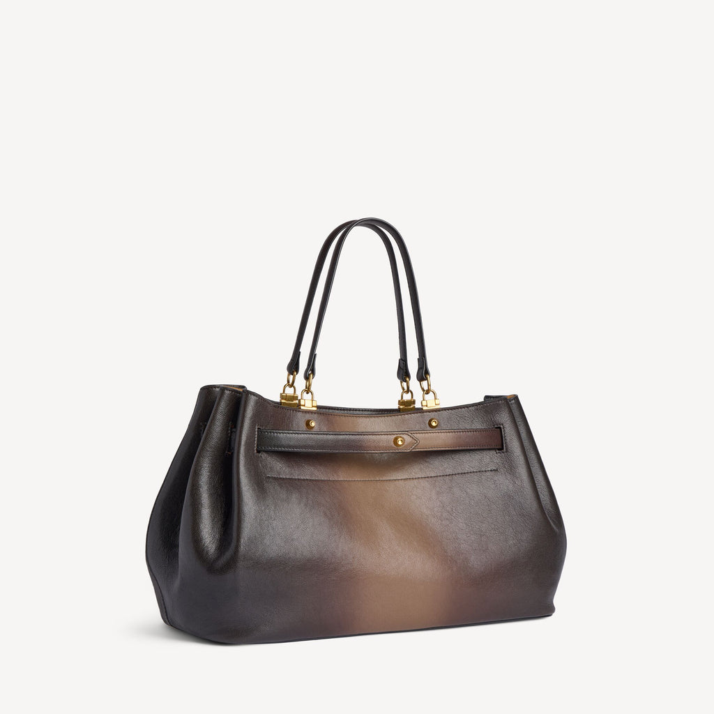 Women's Fan Carry All Bag Medium in Black/light Taupe RUNWAY DELUXE