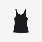 V-Neck Tank Top in black thin jersey RUNWAY DELUXE