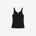 V-Neck Tank Top in black thin jersey RUNWAY DELUXE