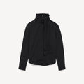 Silk Crepe Scarf Shirt in black silk and wool blend RUNWAY DELUXE