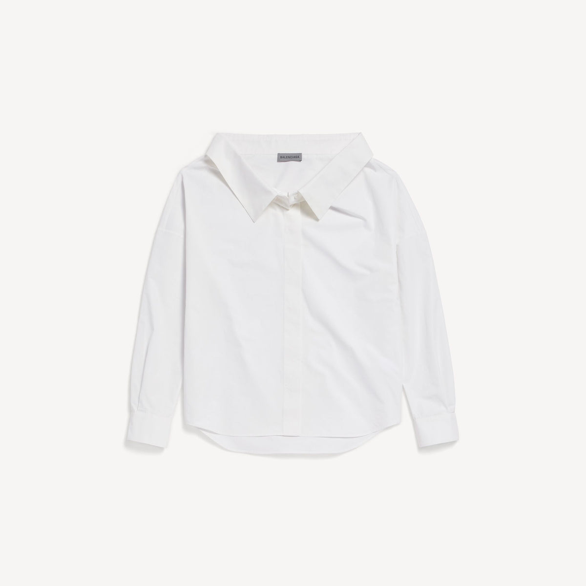 Oversized Stola Shirt in white washed papery cotton poplin RUNWAY DELUXE
