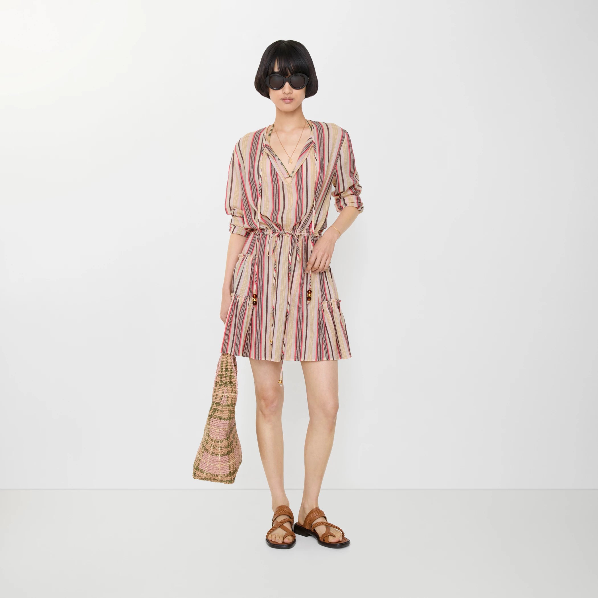 Striped Cotton Voile Dress