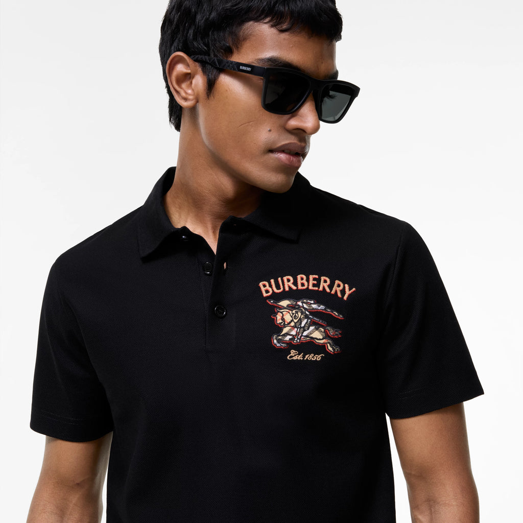 Knight Check Cotton Polo Shirt RUNWAY DELUXE