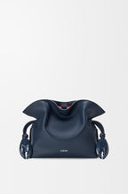 Mini Flamenco clutch in nappa calfskin and check intarsio