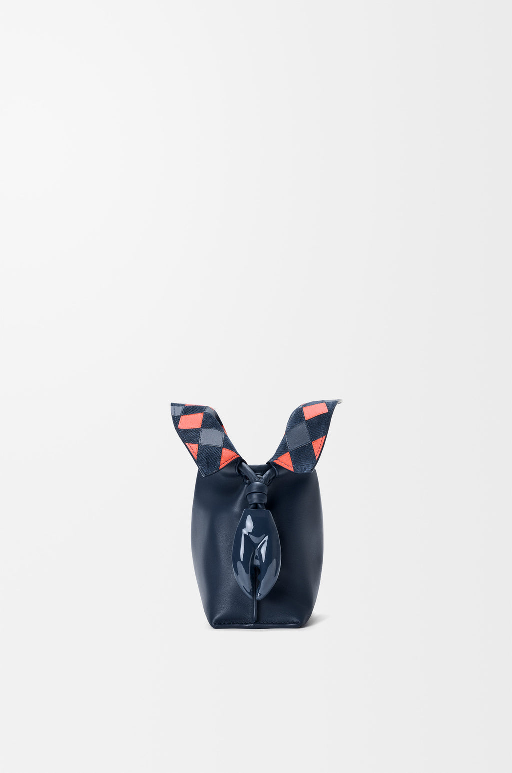 Mini Flamenco clutch in nappa calfskin and check intarsio