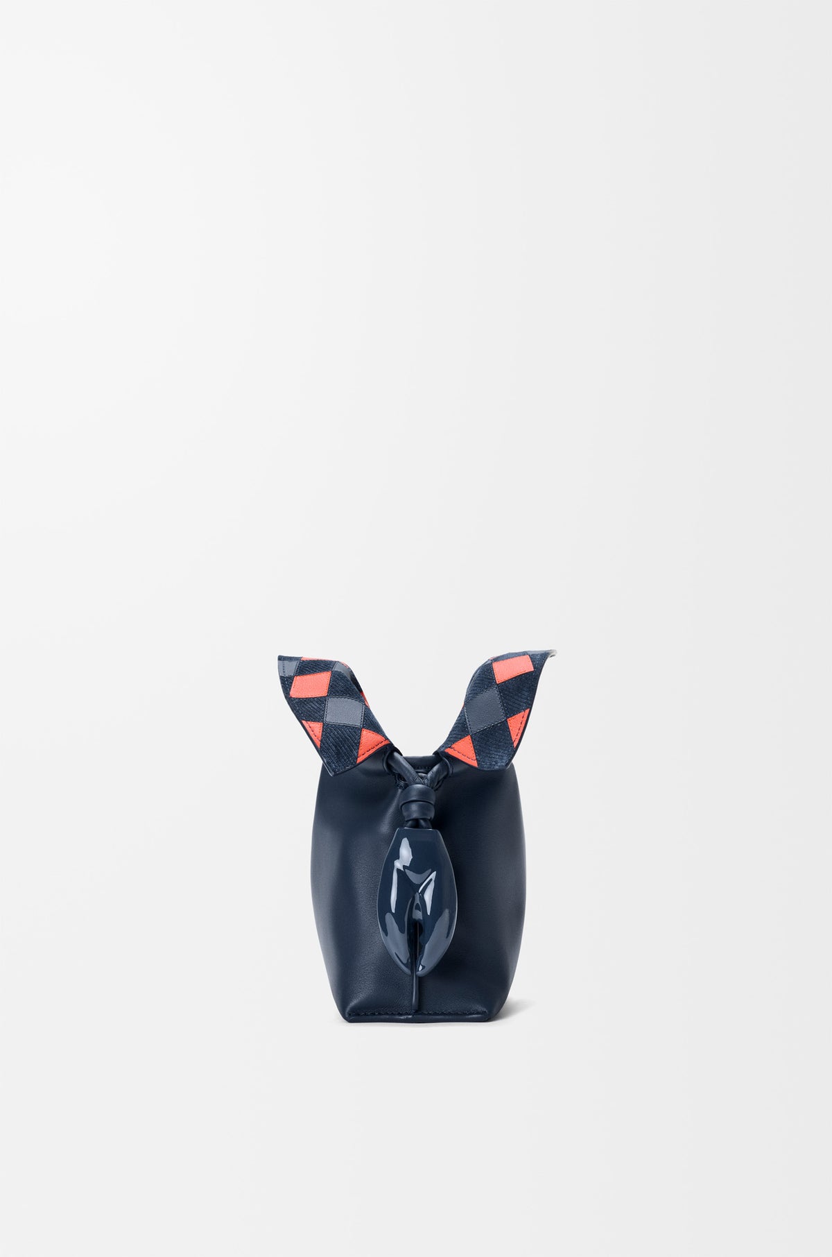 Mini Flamenco clutch in nappa calfskin and check intarsio