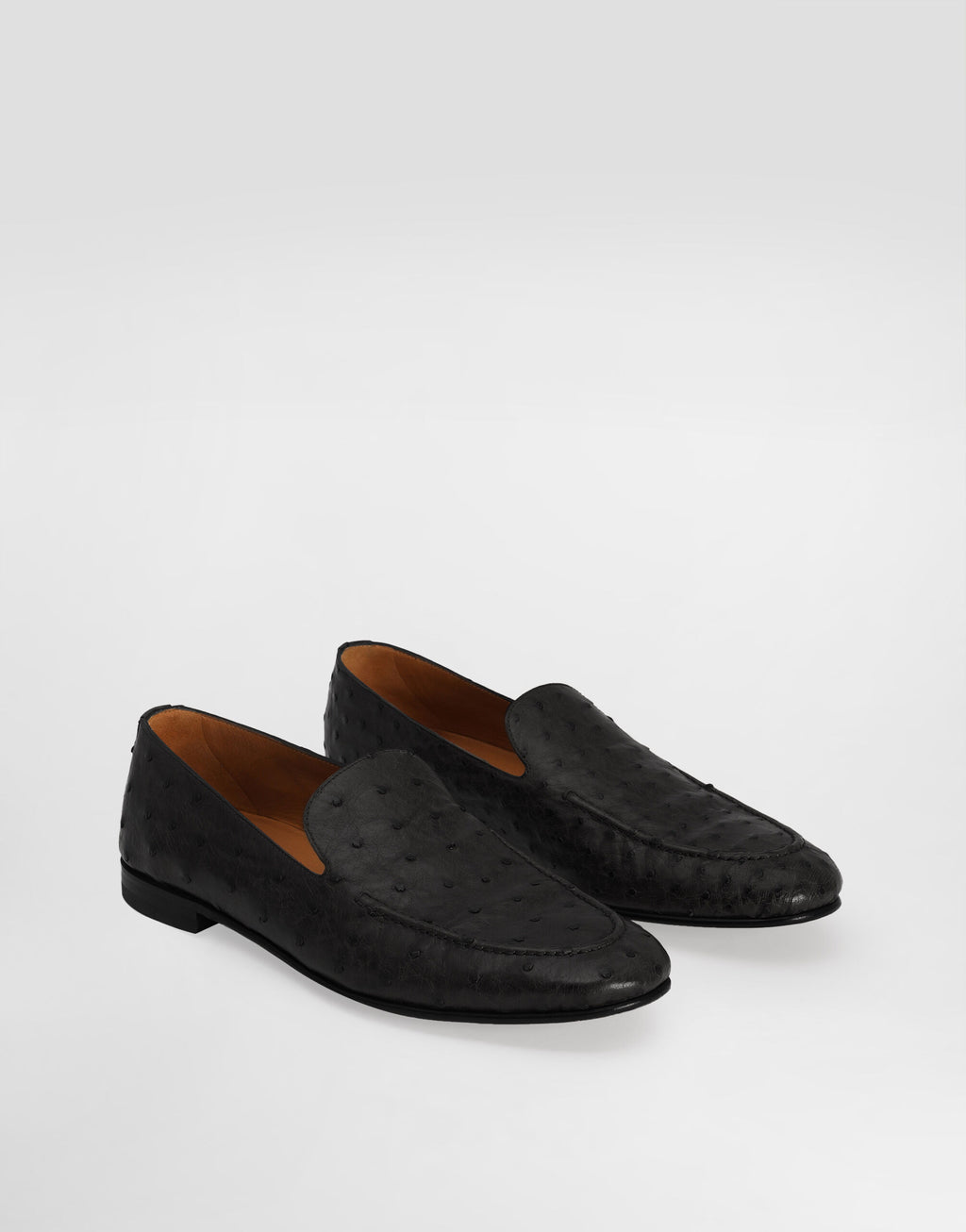 Ostrich leather slippers
