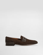 Split calfskin and alligator Shoe