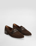 Split calfskin and alligator Shoe