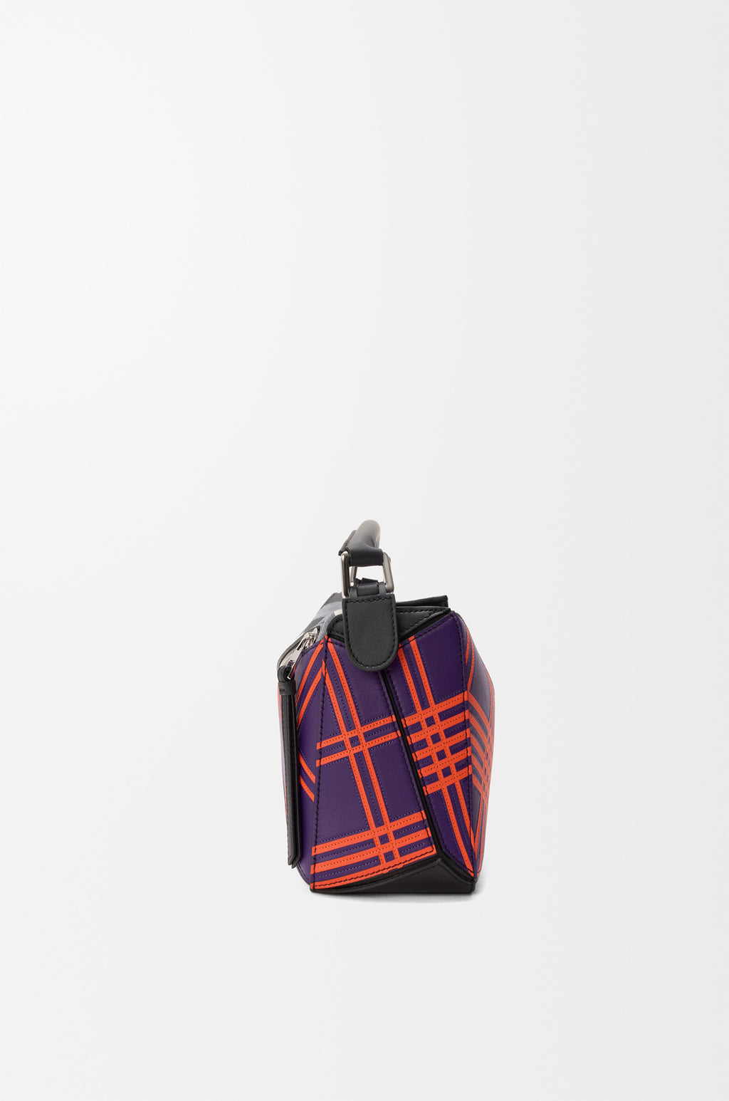 Small Puzzle bag in check intarsio