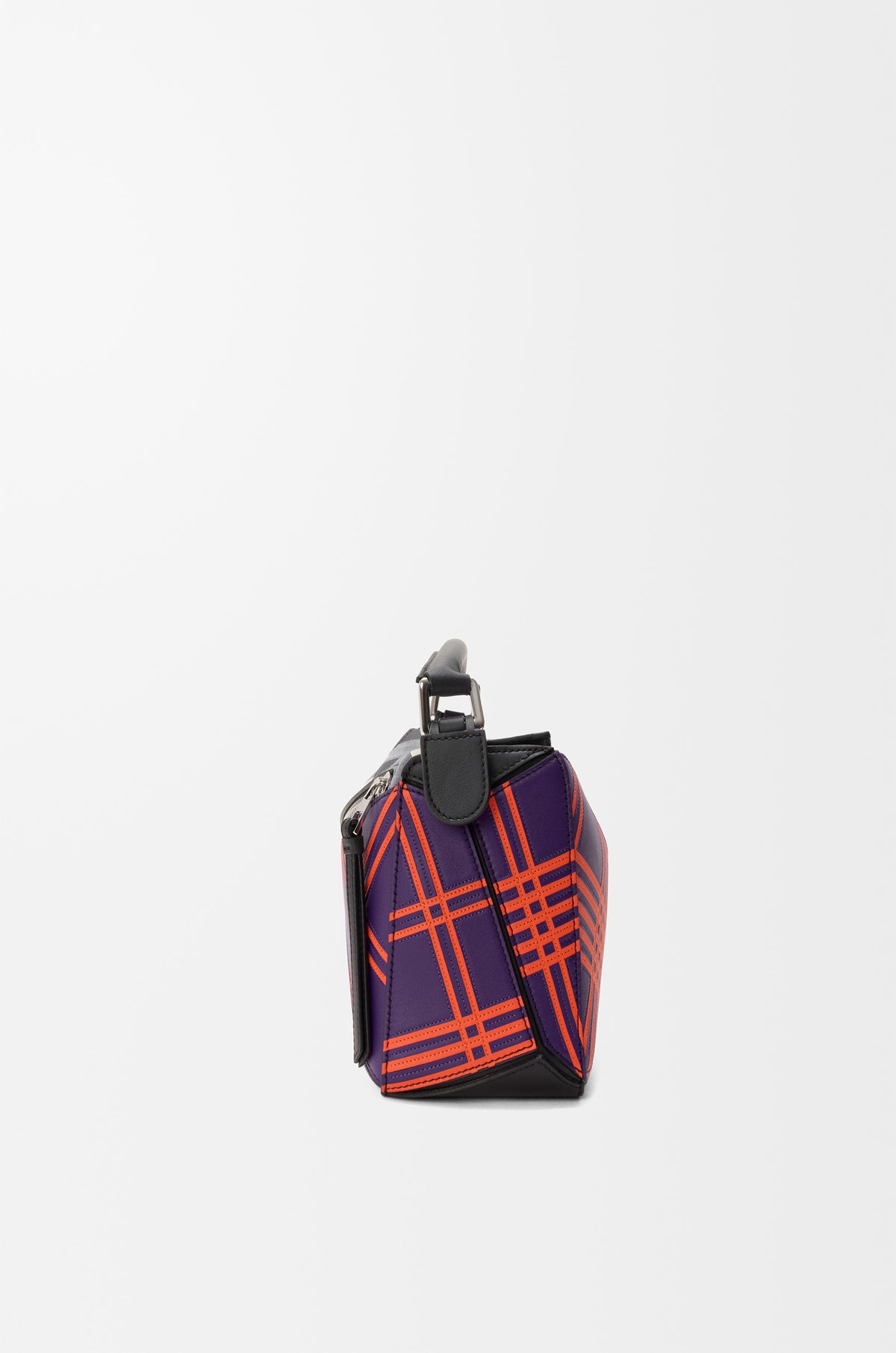 Small Puzzle bag in check intarsio