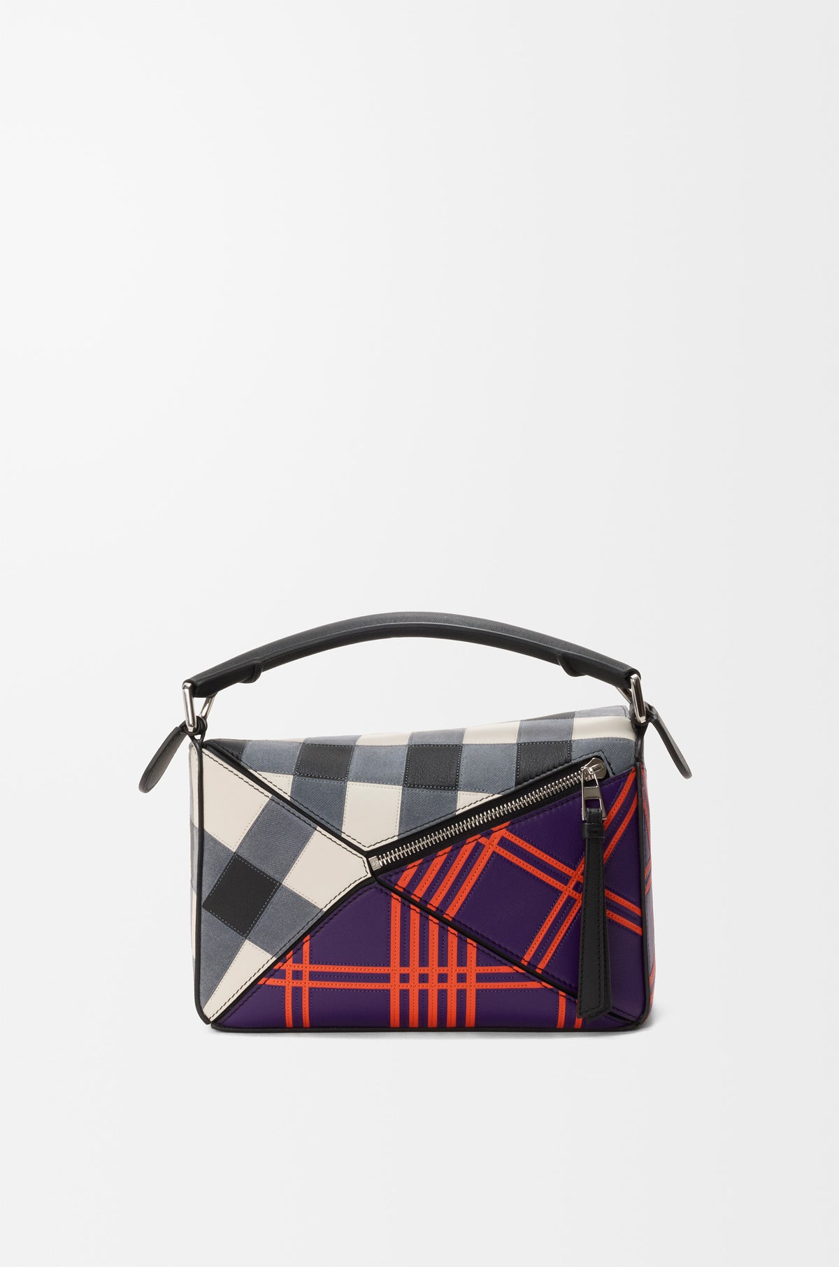 Small Puzzle bag in check intarsio