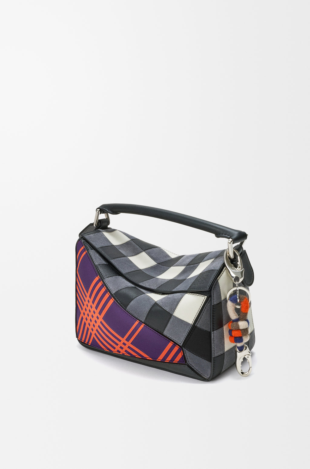 Small Puzzle bag in check intarsio