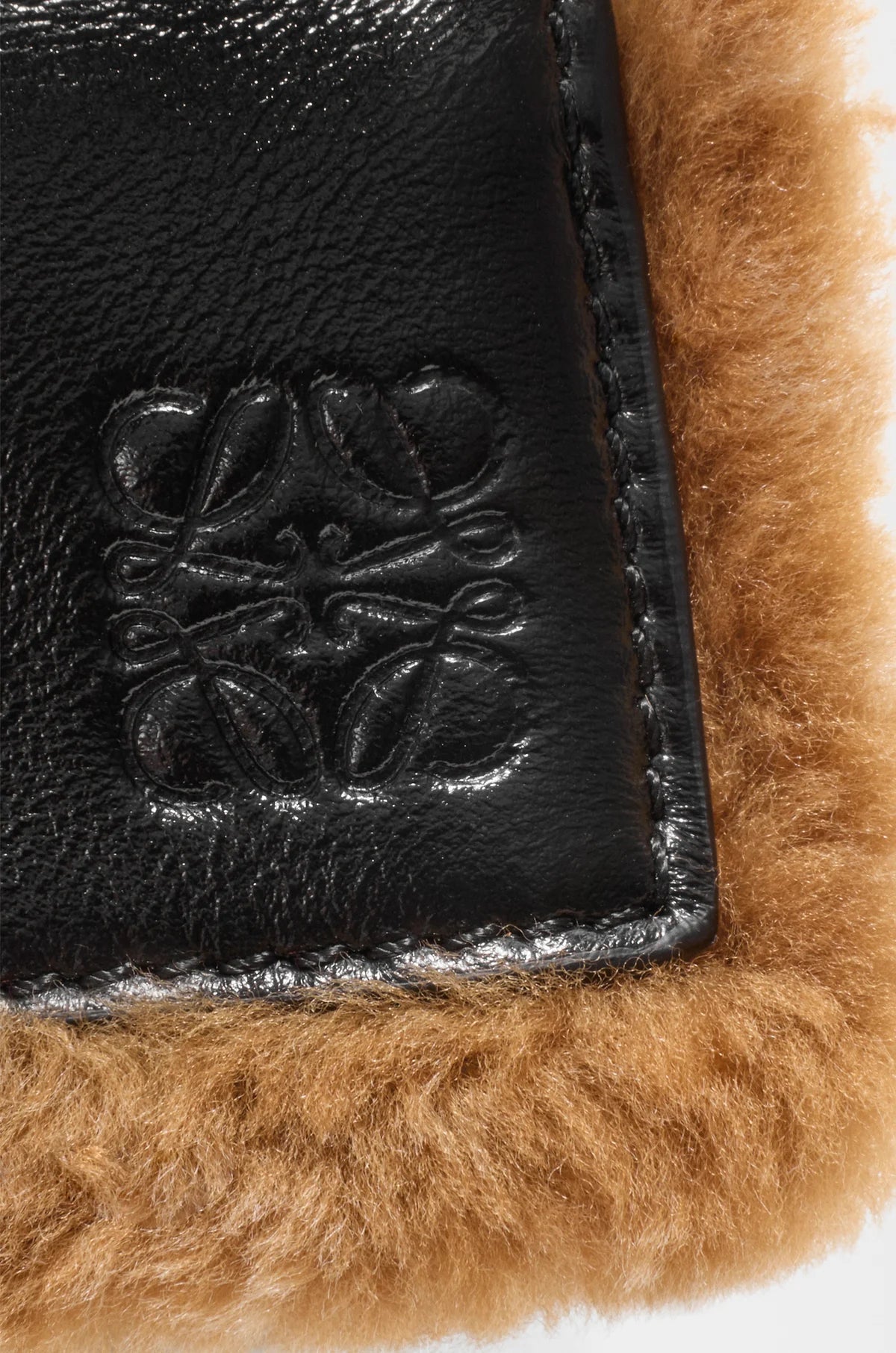 Small Puzzle Aviator bag in glossy lambskin and shearling