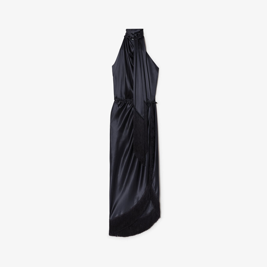Fringed Silk Scarf Dress