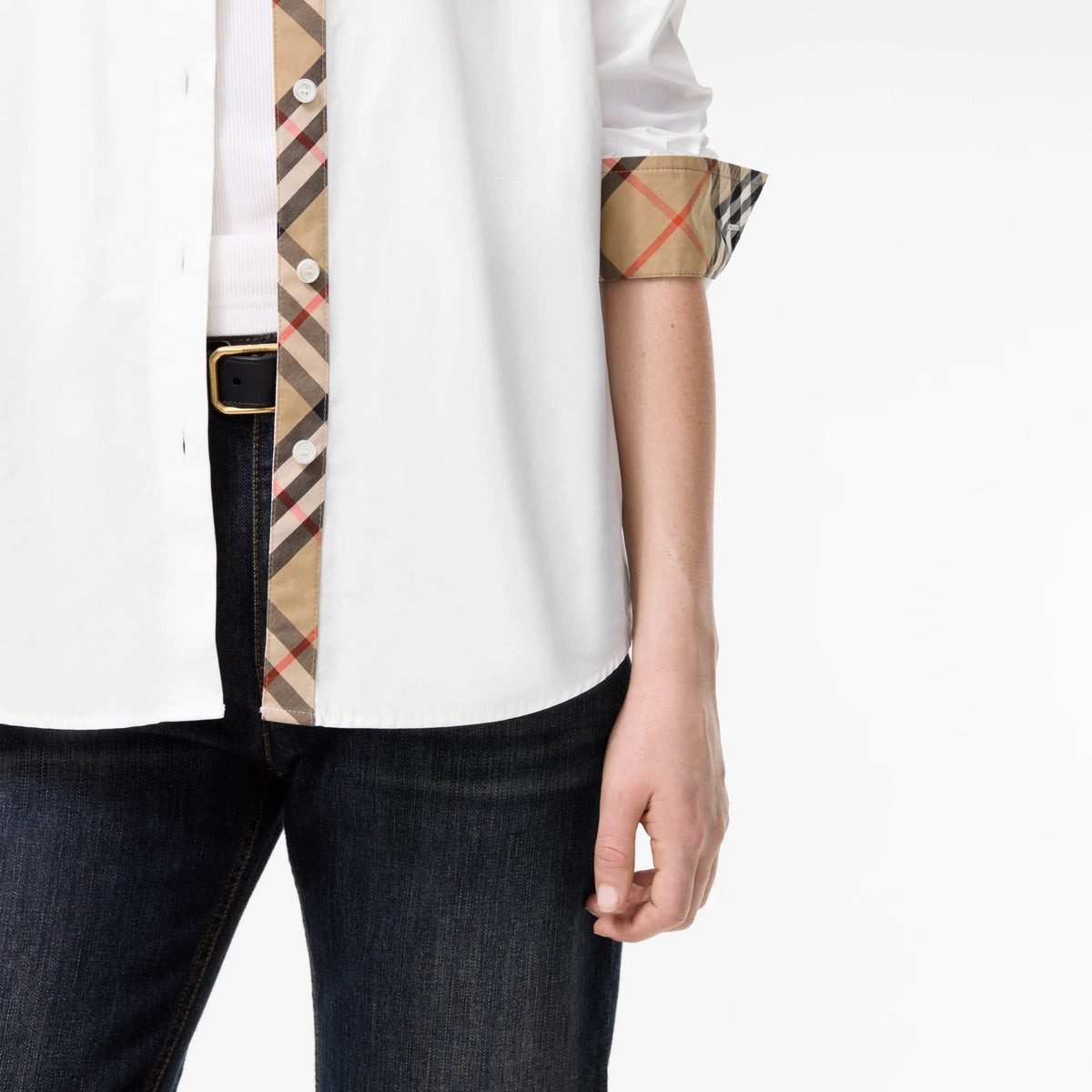 Classic Fit Cotton Poplin ShirtPrice undefined White RUNWAY DELUXE