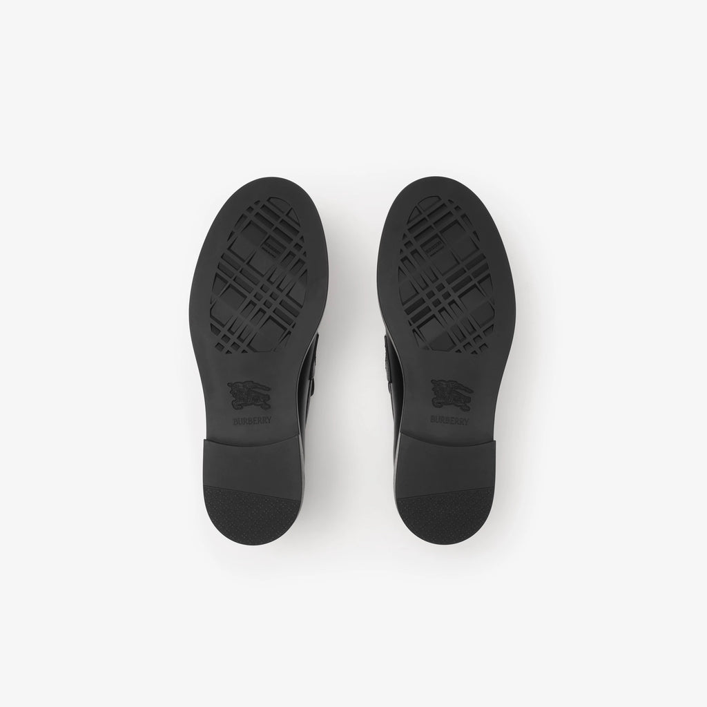 Check and Leather Pembroke Loafers