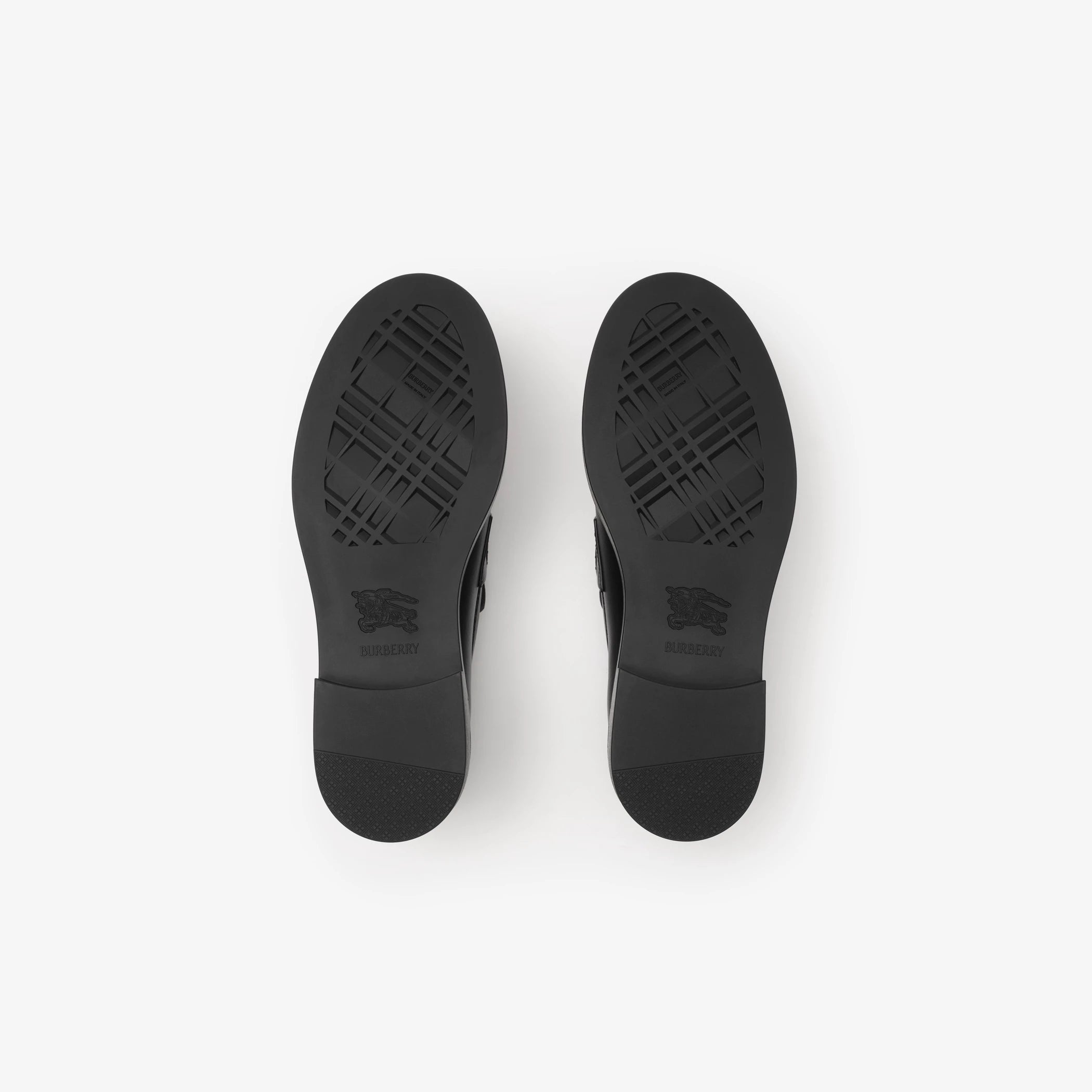 Check and Leather Pembroke Loafers