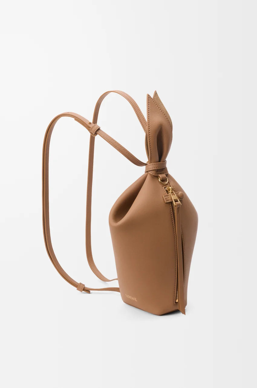 Scarf backpack in smooth calfskin