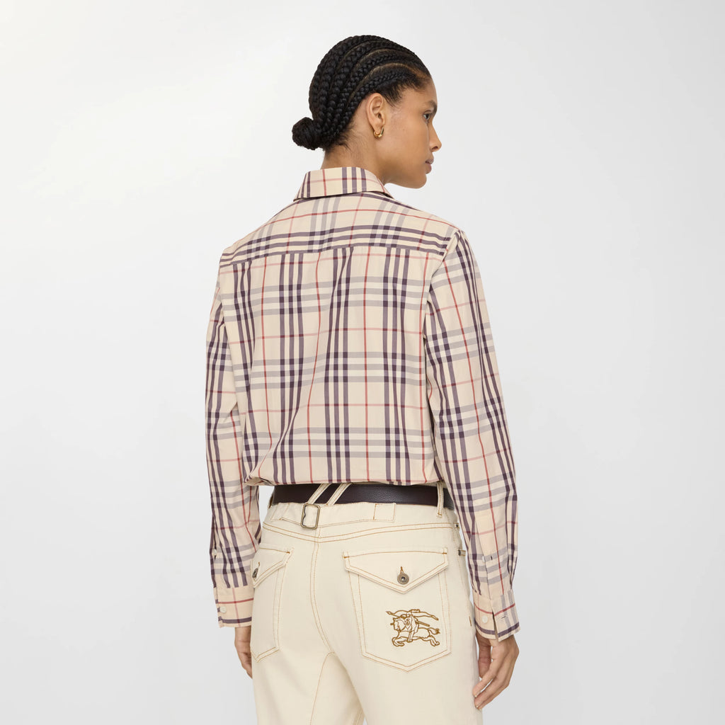 Classic Fit Check Cotton ShirtPrice undefined Almond beige RUNWAY DELUXE