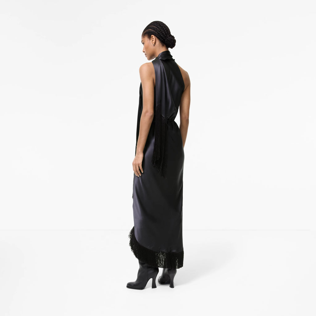 Fringed Silk Scarf Dress