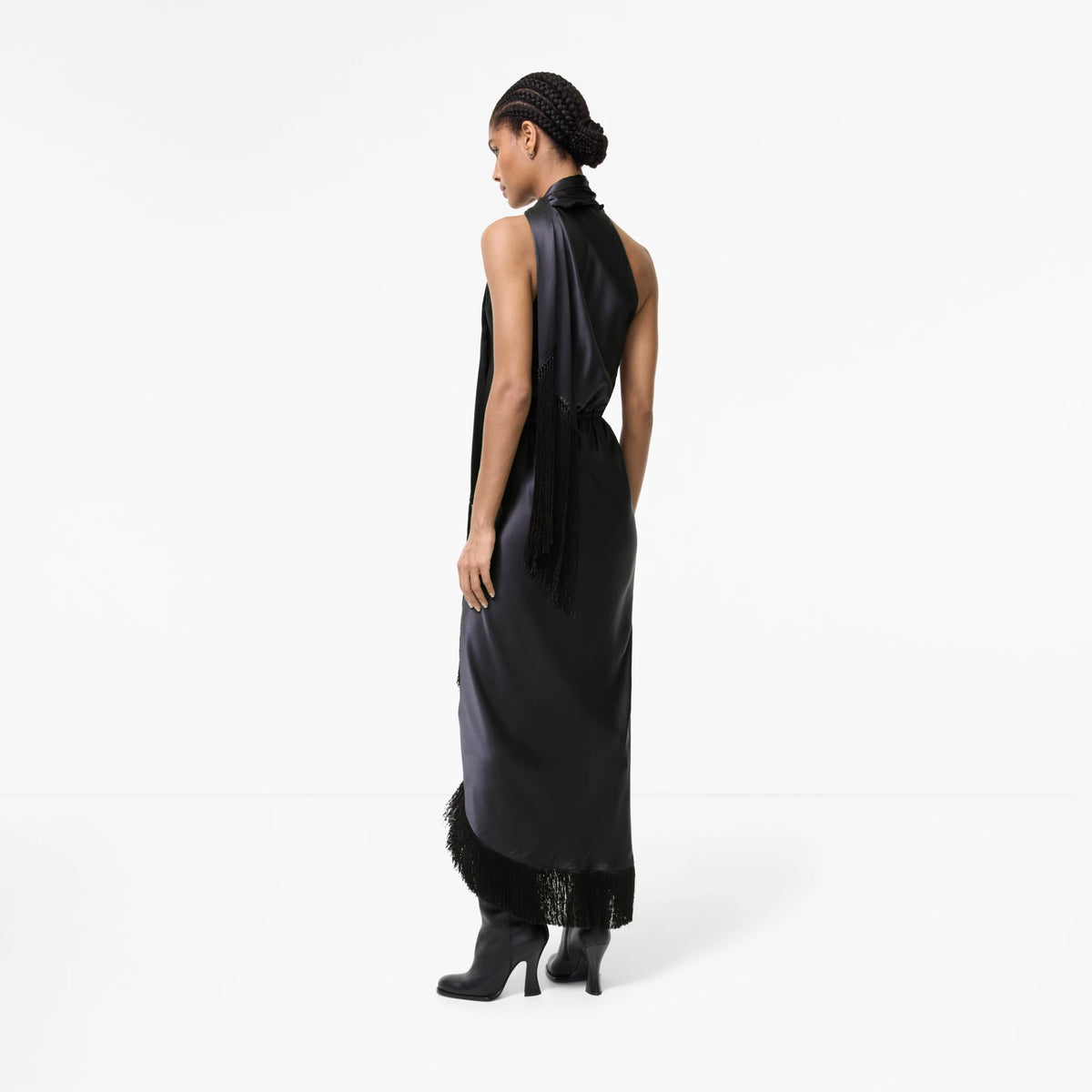 Fringed Silk Scarf Dress