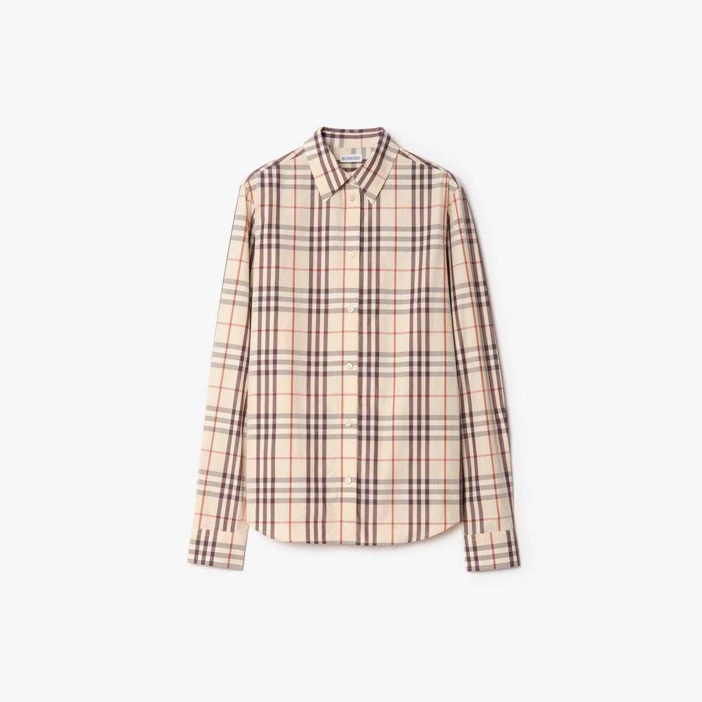 Classic Fit Check Cotton ShirtPrice undefined Almond beige RUNWAY DELUXE