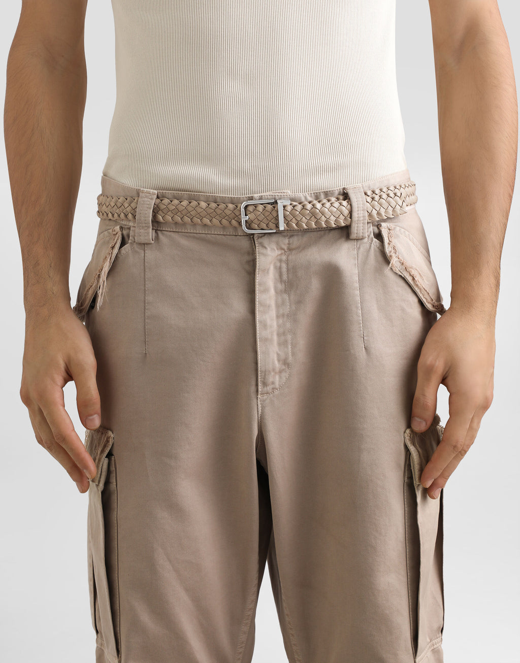 Woven goatskin belt RUNWAY DELUXE