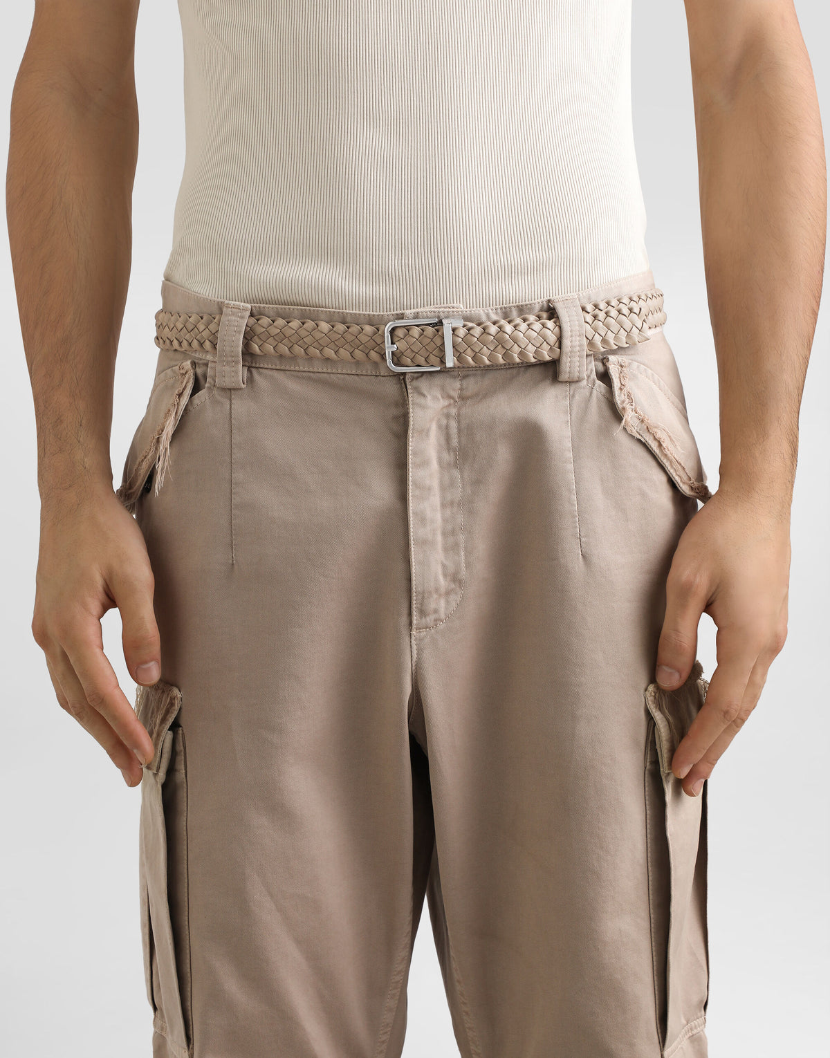 Woven goatskin belt RUNWAY DELUXE