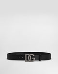 Lux leather belt with crossover DG logo buckle RUNWAY DELUXE