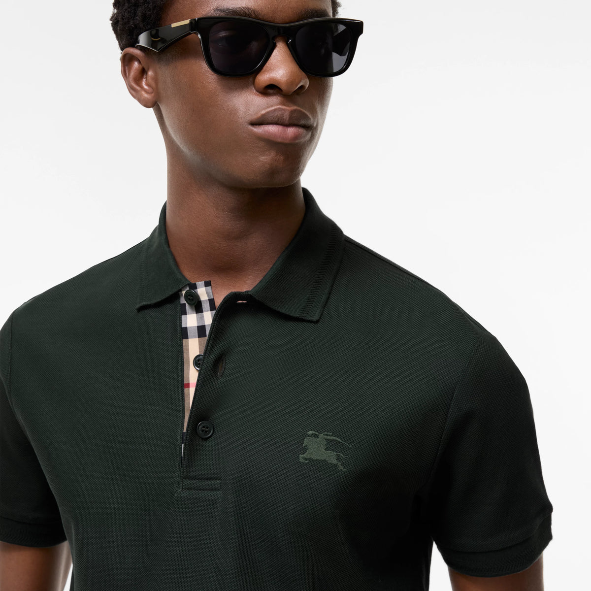 Cotton Polo Shirt Marsh green RUNWAY DELUXE