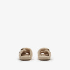 Check Shearling Urchin Sandals RUNWAY DELUXE
