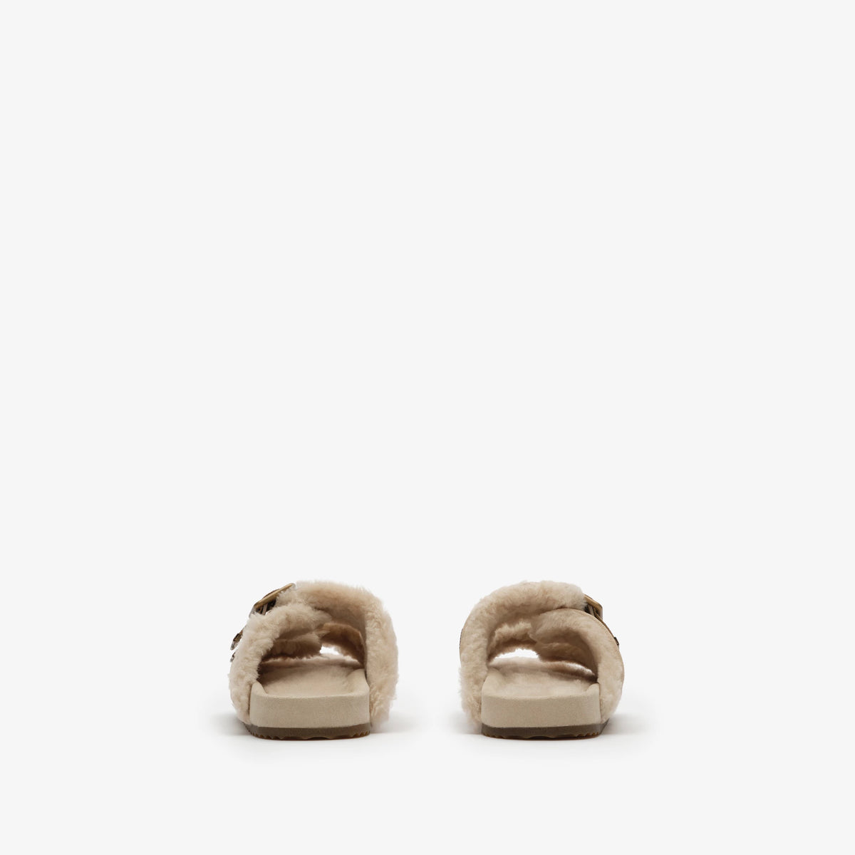 Check Shearling Urchin Sandals RUNWAY DELUXE