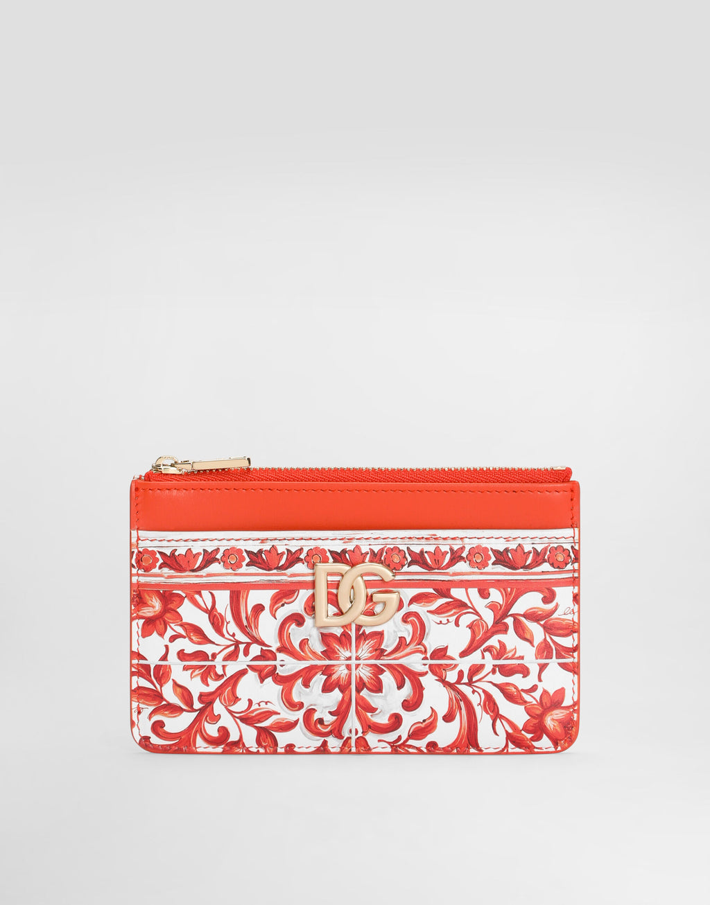 Majolica-print 3.5 calfskin card holder