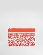 Majolica-print 3.5 calfskin card holder