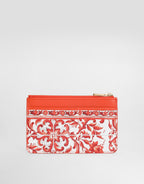 Majolica-print 3.5 calfskin card holder