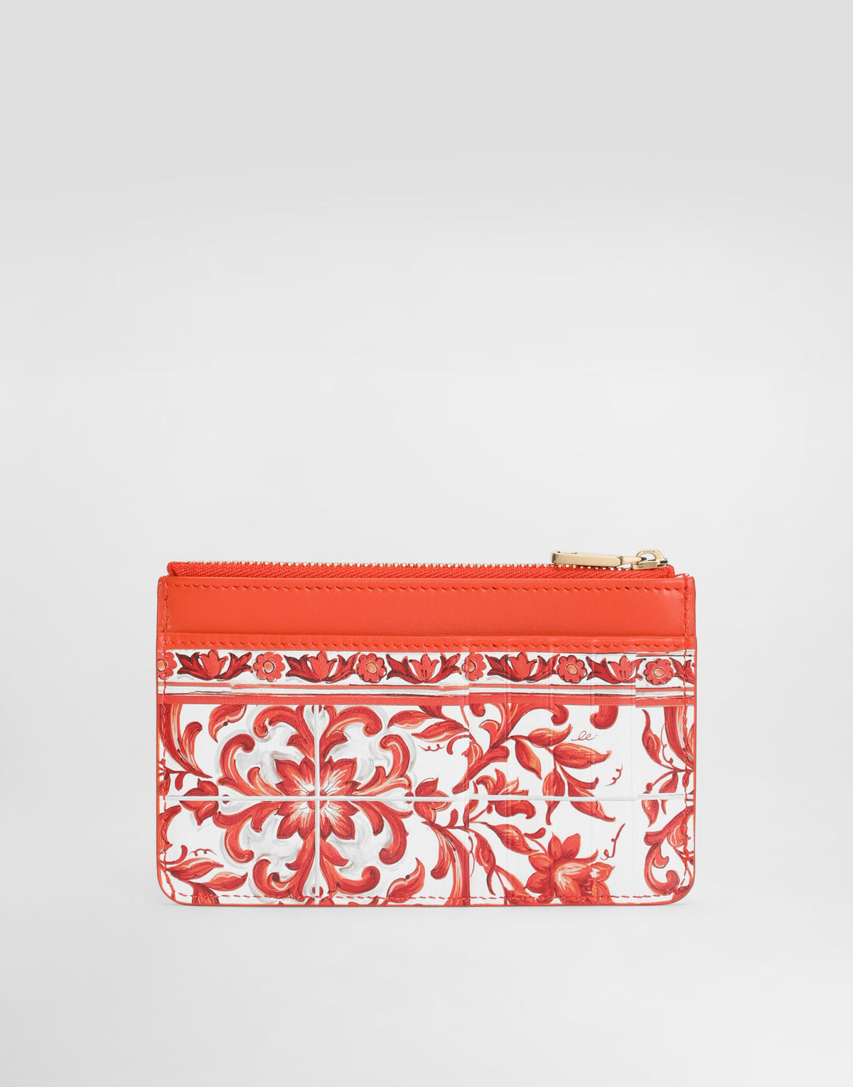 Majolica-print 3.5 calfskin card holder
