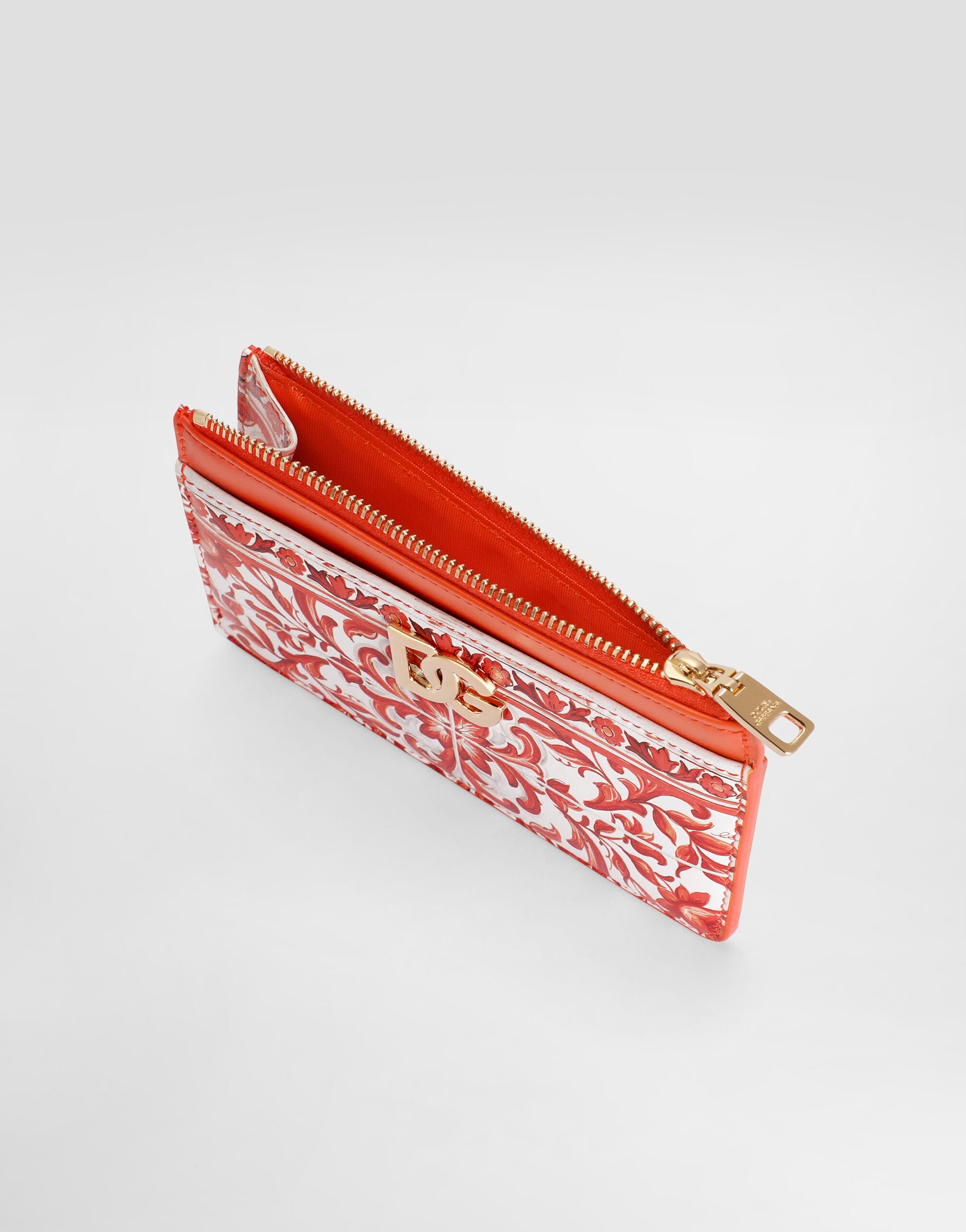 Majolica-print 3.5 calfskin card holder