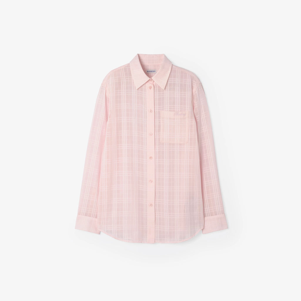 Classic Fit Check Cotton ShirtPrice undefined Frosty pink RUNWAY DELUXE