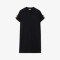 Check Trim Cotton T-shirt Dress