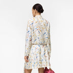 Feather Print Silk Scarf BlousePrice undefined Quentin Blake Capsule Ink blue RUNWAY DELUXE