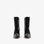 Crocodile-effect Leather Dame Ankle Boots