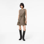 Check Wool Linen Blend Dress
