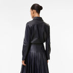 Classic Fit Leather ShirtPrice undefined Runway Iris purple RUNWAY DELUXE