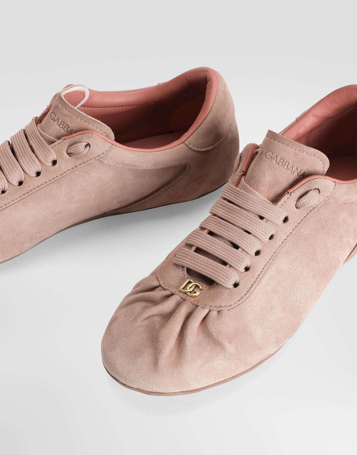 Ballet sneakers in split calfskin