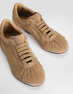 Ballet sneakers in split calfskin