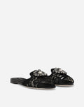 Lace rainbow slides with brooch detailing